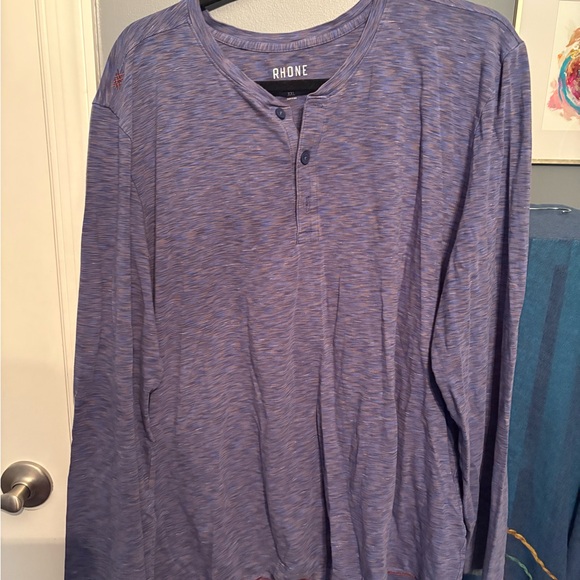 Rhone Men's Heathered Blue Long Sleeve Tee - Picture 1 of 2